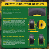 USCaster 15x6.00-6nhs Lawn Mower Tires Tubeless (2 Pack),Replacement Riding Lawn Mower Front Tires,Compatible withRiding Mowers and Lawn Tractor, 3" Centered Hub and 3/4" Bushings（Yellow)