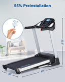 BORGUSI Treadmill with 15% Auto Incline - 350 LBS Capacity, 3.5HP Electric Folding Treadmill Up to 10MPH Speed, Running Machine with 20" Wide Tread Belt & LCD Display for Home Use