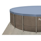 Funsicle Oasis Designer Above Ground Metal Frame Swimming Pool Set – with FB1800S AutoSkimmer Pump, Ladder, Cover, Cloth & Deluxe Maint. Kit, 22' x 52", Round, Double Rattan