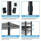 Ulif F7 Plus Garment Rack, Heavy Duty Clothes Rack, Clothing Racks for Hanging Clothes, 6-Tiers Freestanding Portable Closet Storage Rack 68'' W × 14.6'' D × 76.6'' H, Max Load 850 Lbs, Black