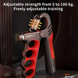 Hiyoga Grip Strength Trainer, Hand Grip Strengthener with Adjustable Resistance 11-220Lbs(5-100KG), Automatic Counter, Ergonomic Design, Forearm Strengthener for Musicians Athletes and Injury Recovery (Orange) Hiyoga