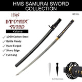 Hand Forged 1060 Carbon Steel Katana, Heat Tempered Full Tang Samurai Sword