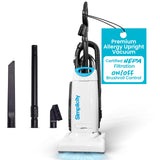 Simplicity Vacuums Premium Allergy Upright Vacuum Cleaner – Multi-Surface Bagged Vacuum Cleaner for Home with Charcoal HEPA Filter Media, Powerful Pet Hair Pickup, Brushroll Activation Switch, S26