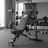 RitFit Gator Adjustable Weight Bench with Headrest, Premium 14GA Steel Heavy Duty for Home Gym Strength Training, Incline, Decline Exercises, 1600LBS Capacity, Black