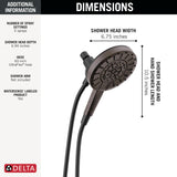Delta 5-Setting In2ition 2-in-1 Dual Shower Head with Handheld High Pressure ProClean Spray, Oil Rubbed Bronze Detachable Shower Head with Hose, 1.75 GPM Flow Rate, Venetian Bronze 75548RB