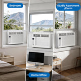 12,000 BTU Window Air Conditioner, 3-in-1 AC Unit with Dehumidifier for Large Room/Living Room Up to 550 Sq. Ft, Quiet & Energy Saving Window AC with Remote, 4 Fan Speeds, 24H Timer, Sleep Mode