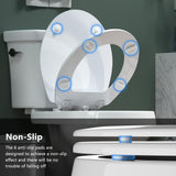 Round Toilet Seat Angol Shiold Quiet-Close Molded Wood Toilet Seat with Non-Slip Adjustable Hinges, Anti-Pinch Bumpers, Easy Install & Clean（White, Round 16.5''）