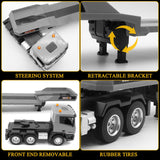 Fistone RC Semi Truck & Excavator Set, 2.4Ghz Remote Control Toys, 1:24 RC Semi-Trailer Engineering Tractor With Sound and Lights, Construction Vehicles for Boys
