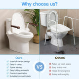 Toilet Safety Rails for Seniors（520lbs), Adjustable Toilet Handle for The Elderly and Disabled, Handicap Toilet Safety Frame Grab Bars, Toilet Support Rails