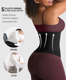 FeelinGirl Waist Trainer for Women Tummy Control 3 Belt Hooks Waist Cincher Corset Steel Bones Hourglass Body Shaper Black