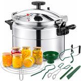 Kritkin 16qt Pressure Cooker for Canning Pressure Canner Supplies Kit, 6 Canning Supplies Stainless Steel Steam Rack Gauge, Silver