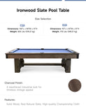 Empire USA - Ironwood Slate Pool Table W/Premium Billiards Accessories （7FT, Charcoal Finish）