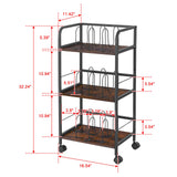Rolling Book Cart with Removable Dividers, 3-Tier File Cart with Wheels, Utility Storage Rack for Office, Home, Classroom