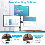 MOUNTUP Triple Monitor Stand, Height Adjustable Monitor Desk Mount Fit for 17 to 32 Inch Computer Screens, Stacked Monitors Arm for 3 Monitors, with C-Clamp and Grommet Base, up to 17.6lbs per Arm