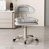 TBATM Home Office Chair with Metal Bearing Wheel, Height Adjustable Swivel Desk Chair with Backrest and Padded, Rolling Vanity Seat for Bedroom Or Studio,Gray