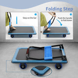 Heavy Duty Platform Truck, Push Cart Furniture Dolly with 1100Lbs Capacity and 5'' TPR 360 Degree Swivel Wheels for Loading and Storage 36x24Inch Lomive