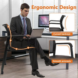 Stacking Office Chair with Wheels, Mesh Back Waiting Room Guest Chairs