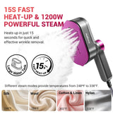 Travel Steamer for Clothes, Portable Handheld Garment Steamer & Steam Iron 2-in-1, 1200W Fast Heat-Up Mini Steamer with LCD Display, Large Ceramic Heat Panel Quick Wrinkle Removal for Home, Hotel