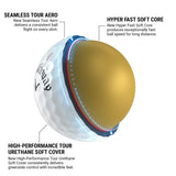 Callaway Golf Chrome Tour Triple Track Golf Ball (Holiday, 2 Dozen) Callaway