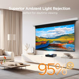 NothingProjector Projector Screen ALR, 100 inch Motorized Drop Down, Ambient Ceiling Light Rejecting, 4K UHD, Pull Down with Remote, Ultra Short Throw Projection, Wall Mount, Home Theater NothPJ
