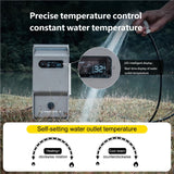 HEAXEHNO S2 Portable Propane Water Heater - Instant Hot Water On-Demand & Constant Temperature, 200-Min Ultra-Long Battery Life, All-Season Camping Shower for RV, Hiking, Fishing & Glamping