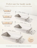 Ceramic Baking Dish Set, 3-Piece Casserole Dishes for Oven, Rectangular Baking Pans, Deep Lasagna Pans with Handles, Multi-Size Set for Cooking, Baking, Serving, and Gifting, White (16.1''/12.2''/9'')