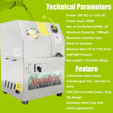 HQHAOTWU Sugar Cane Juicer Electric Sugarcane Juice Machine Vertical Sugar Cane Ginger Juicer 4 Stainless Steel Rollers Sugarcane Juice Press Extractor with Transformer 24V DC or 110V AC