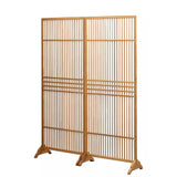 Light Brown Folding Room Divider - 2 Panel Privacy Screen, Portable Freestanding Wall Partitions for Home & Office, Durable Wood Base, Perfect for Space Separation