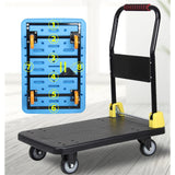 ruck Cart Foldable Push Hand Cart for Loading and Storage Platform Truck Trolley with 360 Degree Swivel Wheels Large