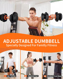 Fit Sir 25/55LB Adjustable Dumbbell Set,10 in 1 Free Weights Dumbbell of 2 with Secure Locking Mechanism for Safe,1 Sec Speed Adjustment Men/Women Gym and Home Strength Training Equipment
