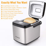 19-in-1 Compact Bread Maker Machine, 1.5 lb / 1 lb Loaf Small Breadmaker with Carrying Handle, Including Gluten Free, Dough, Jam, Yogurt Menus Briskind