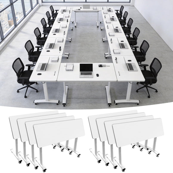 Conference Room Table, 47.2'' Modern Folding Training Tables with Flip ...
