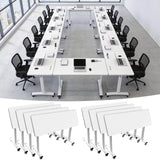 Conference Room Table, 47.2'' Modern Folding Training Tables with Flip Top, Mobile Table with Four Locking Wheels