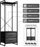 Sorbus Clothing Rack with Drawers - Clothes Stand Dresser - Wood Top, Steel Frame, & Fabric Drawers - Tall Closet Storage Organizer - Stand Alone Garment Rack for Hanging Shirts, Dresses, & Jackets