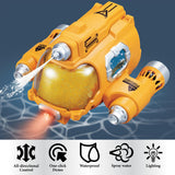 Hylukon Remote-Controlled Motorboat RC Submarine 2.4G Double Propeller Remote Control Boat with Light and Water Spray Function 360° Rotation Electric Boat Summer Teens Water Toys