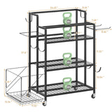 Glocryp Dumbbell Rack, Utility Weight Storage Racks, Home Gym Storage for Dumbbell Set，Kettlebells，Yoga Mat and Workout Equipment