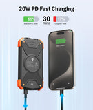 Solar Charger Power Bank 10,000mAh, Portable Wireless Charger, 20W Fast Charging External Battery Pack with USB C BLAVOR