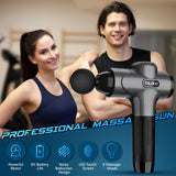 TOLOCO Massage Gun, Back Massager 10 Replacement Head for Pain Relief Deep Tissue, Percussion Massage Guns 7 Speed Level Super Quiet Electric Massager Mothers Day Gifts, Carbon