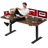 Dual Motor Electric Standing Desk 79 x 32 Inches, Height Adjustable Sit Stand Desk with Large Splice Board for Home Office