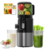 Juicer Machines, Cold Press Juicer with 6" Extra-Large Feed Chute, 400W Motor, High Juice Yield, Easy to Clean, Dishwasher Safe Parts, 3-in-1 for Juice, Nut Milk & Sorbet, Whole Fruits & Vegetables