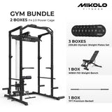 Mikolo Power Cage, Power Rack with LAT Pull Down System and Leg Hold-Down, 1200 Pounds Capacity Workout Cage with Pulley Sytem for Home Gym (B230HPHGP)