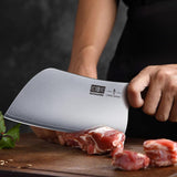 HOSHANHO 7 Inch Butcher Knife, Japanese High Carbon Steel Heavy Duty Meat Cleaver Knife, Professional Bone Cleaver Knife Suitable for Home Kitchen & Restaurant