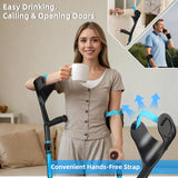 FUSHIDE Forearm Crutches for Adults,Crutches for Men or Women, Lightweight Elbow Crutches, 10-Level Adjustable Height, 3-Part Removable Crutches with Rubber Handles & Comfortable Grip, 1Pair