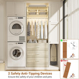 Besiost Closet Systems with 6 Wood Drawers, Closet System Set of 2