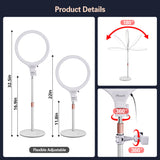 Desk Ring Light with Stand for Computer, Zoom Lighting for Video Calls