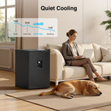 Kismile 4.41Cu.Ft Fridge with Freezer Compact Refrigerator Water Dispenser Single Door Mini Refrigerator Fridge, Adjustable Thermostat (Black)