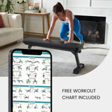 Finer Form Gym Quality Foldable Flat Bench for Multi-Purpose Weight Training and Ab Exercises - Free PDF Workout Chart Included FF Finer Form