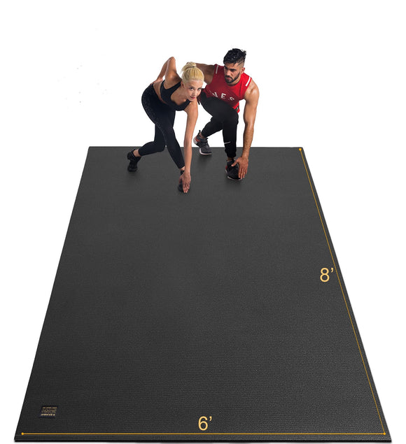 GXMMAT Extra Large Exercise Mat 16'x6'/12'x6'/10'x6'/8'x6'(7mm), Extra Wide Workout Mats for Home Gym Flooring, Non-Slip Thick Durable Cardio Mat for MMA,Plyo,Jump Rope,Weights,Fitness,Shoe-Friendly Gxmmat