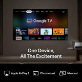 Valerion StreamMaster Plus2 Triple Laser Projector 4K, 2X Faster Performance, 4ms Lag-Free Gaming, IMAX, Google TV, HDR10+, AI-Enhanced