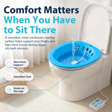 Pochik Electric Sitz Bath for Toilet Seat, Collapsible Portable Soaking Tub for Hemorrhoids and Postpartum Care, Automatic Flushing Sitz Bath Basin with Adjustable Flow - Indigo